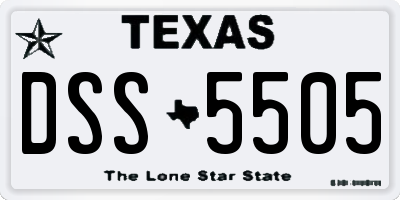 TX license plate DSS5505