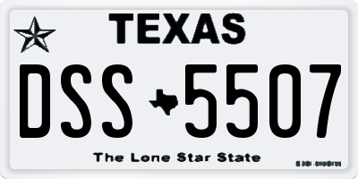 TX license plate DSS5507