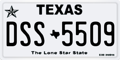 TX license plate DSS5509