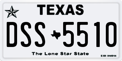 TX license plate DSS5510