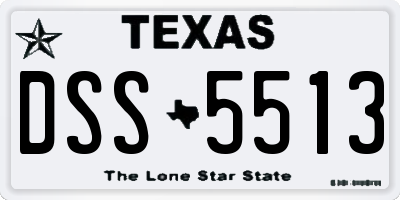 TX license plate DSS5513