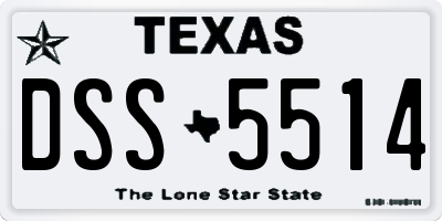 TX license plate DSS5514