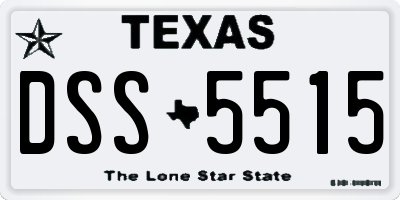 TX license plate DSS5515