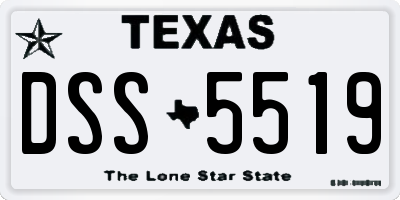 TX license plate DSS5519
