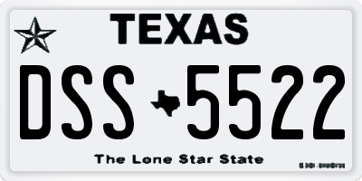 TX license plate DSS5522
