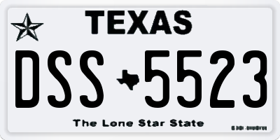 TX license plate DSS5523