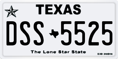 TX license plate DSS5525
