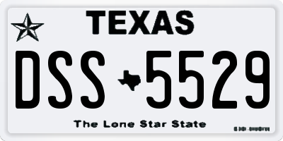 TX license plate DSS5529