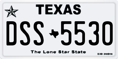 TX license plate DSS5530