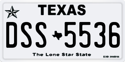 TX license plate DSS5536