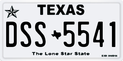 TX license plate DSS5541