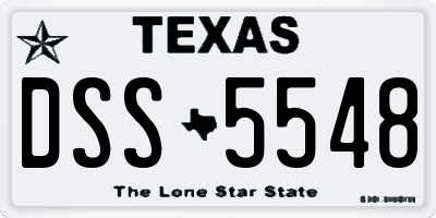 TX license plate DSS5548
