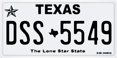 TX license plate DSS5549
