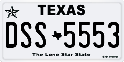 TX license plate DSS5553