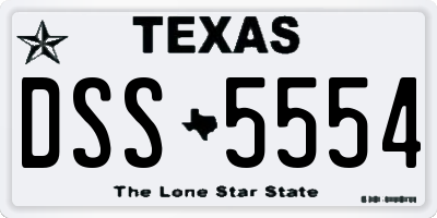 TX license plate DSS5554