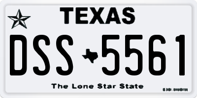 TX license plate DSS5561