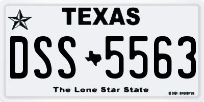 TX license plate DSS5563