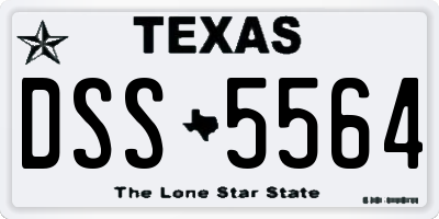 TX license plate DSS5564