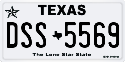 TX license plate DSS5569