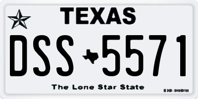 TX license plate DSS5571