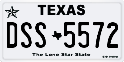 TX license plate DSS5572