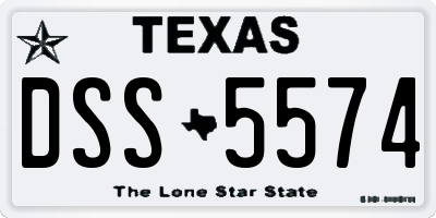 TX license plate DSS5574
