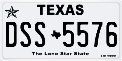 TX license plate DSS5576