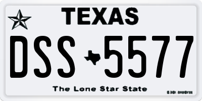 TX license plate DSS5577