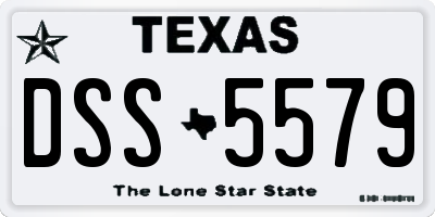 TX license plate DSS5579