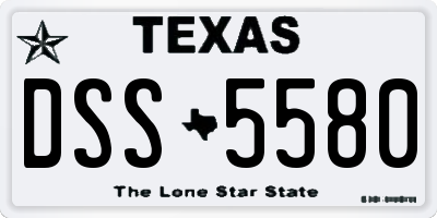 TX license plate DSS5580