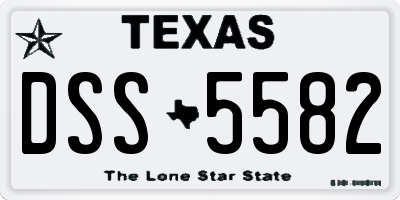 TX license plate DSS5582