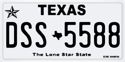 TX license plate DSS5588