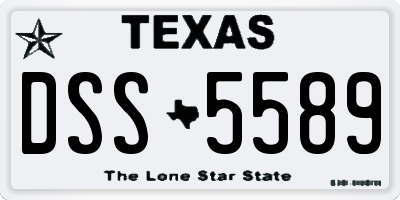 TX license plate DSS5589