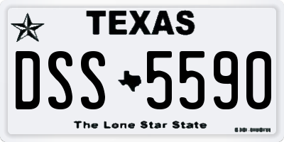 TX license plate DSS5590