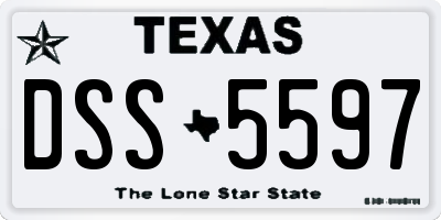 TX license plate DSS5597