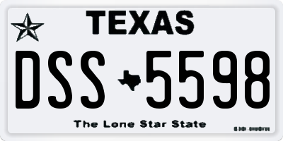 TX license plate DSS5598