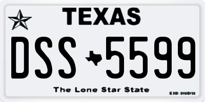 TX license plate DSS5599