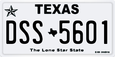 TX license plate DSS5601