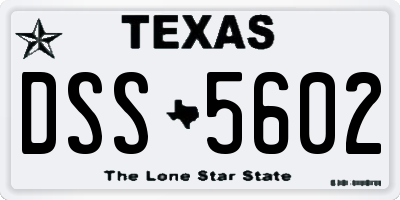 TX license plate DSS5602