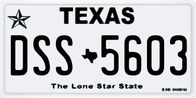 TX license plate DSS5603