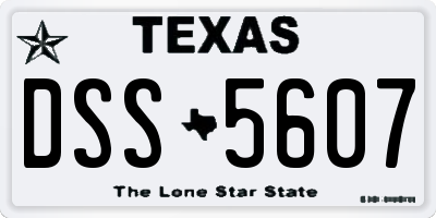 TX license plate DSS5607