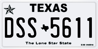 TX license plate DSS5611