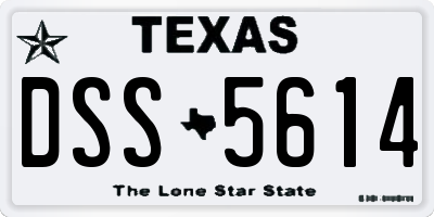 TX license plate DSS5614