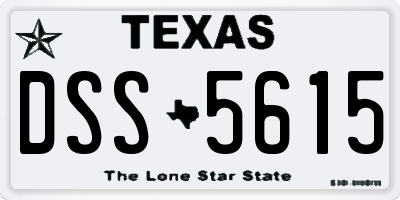 TX license plate DSS5615