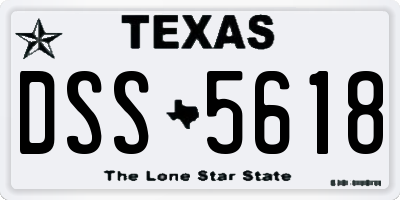 TX license plate DSS5618