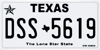 TX license plate DSS5619