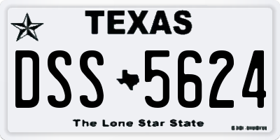 TX license plate DSS5624