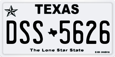 TX license plate DSS5626