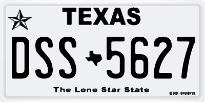 TX license plate DSS5627