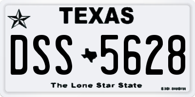 TX license plate DSS5628